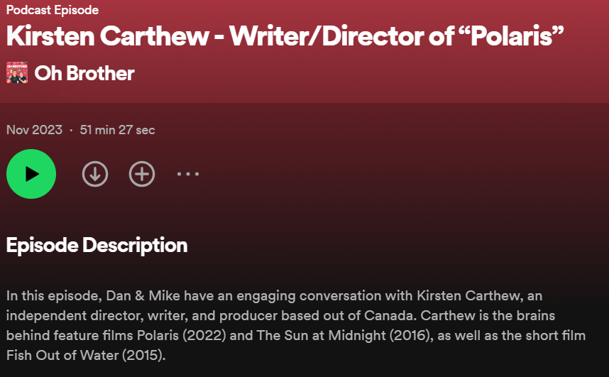 Kirsten Carthew - Writer/Director of 